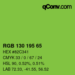颜色代码: RGB 130 195 65 | qconv.com