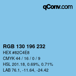 Color code: RGB 130 196 232 | qconv.com