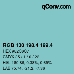 カラーコード: RGB 130 198.4 199.4 | qconv.com