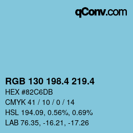 カラーコード: RGB 130 198.4 219.4 | qconv.com