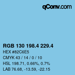 カラーコード: RGB 130 198.4 229.4 | qconv.com
