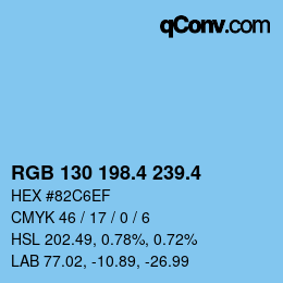 カラーコード: RGB 130 198.4 239.4 | qconv.com