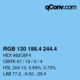カラーコード: RGB 130 198.4 244.4 | qconv.com