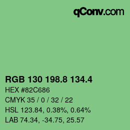 カラーコード: RGB 130 198.8 134.4 | qconv.com