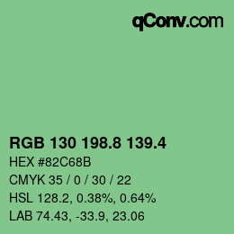 カラーコード: RGB 130 198.8 139.4 | qconv.com