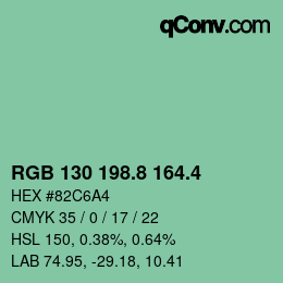 カラーコード: RGB 130 198.8 164.4 | qconv.com