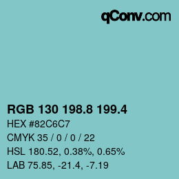 カラーコード: RGB 130 198.8 199.4 | qconv.com