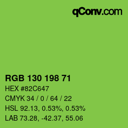 Color code: RGB 130 198 71 | qconv.com
