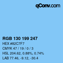 Color code: RGB 130 199 247 | qconv.com