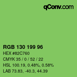 カラーコード: RGB 130 199 96 | qconv.com