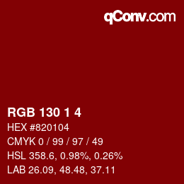 Color code: RGB 130 1 4 | qconv.com