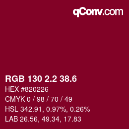 カラーコード: RGB 130 2.2 38.6 | qconv.com
