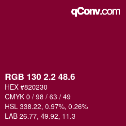 カラーコード: RGB 130 2.2 48.6 | qconv.com