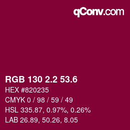 カラーコード: RGB 130 2.2 53.6 | qconv.com