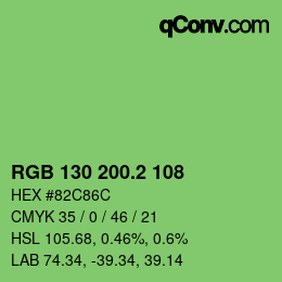 カラーコード: RGB 130 200.2 108 | qconv.com