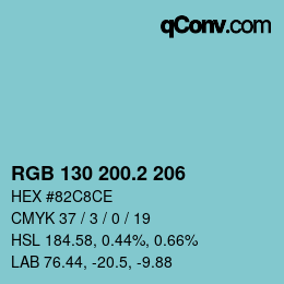 カラーコード: RGB 130 200.2 206 | qconv.com