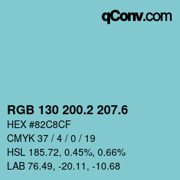 カラーコード: RGB 130 200.2 207.6 | qconv.com