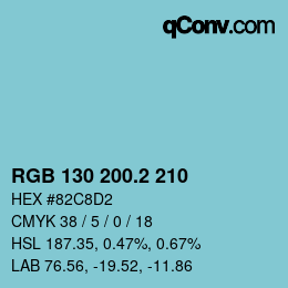 カラーコード: RGB 130 200.2 210 | qconv.com