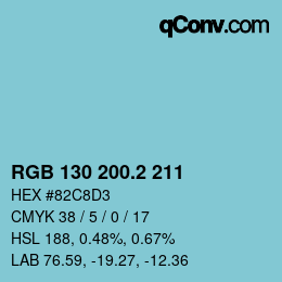 カラーコード: RGB 130 200.2 211 | qconv.com