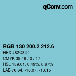 カラーコード: RGB 130 200.2 212.6 | qconv.com