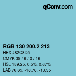 カラーコード: RGB 130 200.2 213 | qconv.com