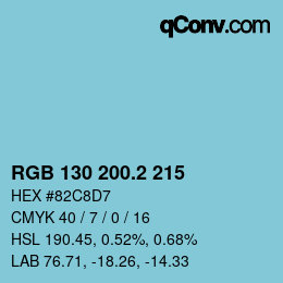 カラーコード: RGB 130 200.2 215 | qconv.com