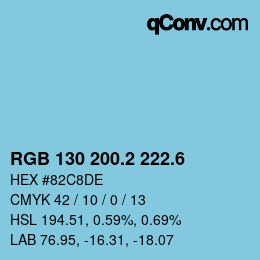カラーコード: RGB 130 200.2 222.6 | qconv.com