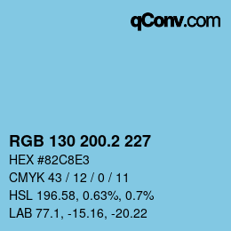 カラーコード: RGB 130 200.2 227 | qconv.com