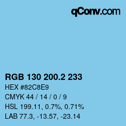 カラーコード: RGB 130 200.2 233 | qconv.com