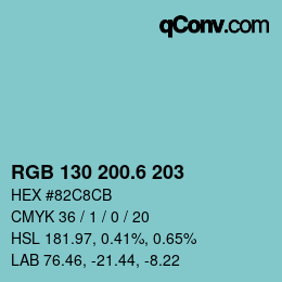 カラーコード: RGB 130 200.6 203 | qconv.com