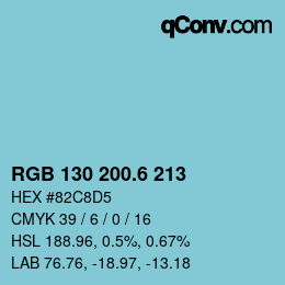 カラーコード: RGB 130 200.6 213 | qconv.com