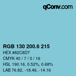 カラーコード: RGB 130 200.6 215 | qconv.com