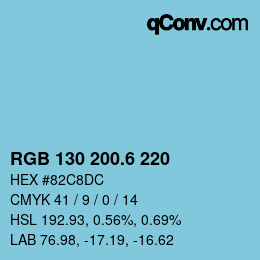 カラーコード: RGB 130 200.6 220 | qconv.com