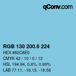 カラーコード: RGB 130 200.6 224 | qconv.com