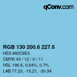 カラーコード: RGB 130 200.6 227.6 | qconv.com