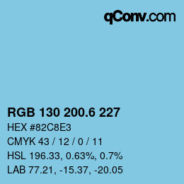 カラーコード: RGB 130 200.6 227 | qconv.com