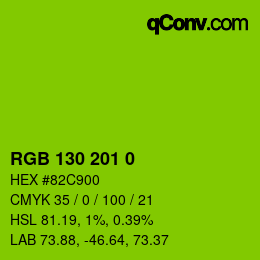 Color code: RGB 130 201 0 | qconv.com