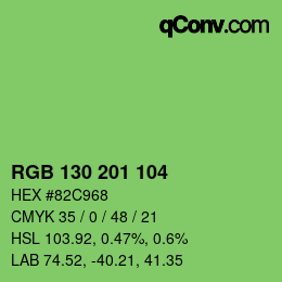 Color code: RGB 130 201 104 | qconv.com