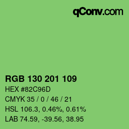 Farbcode: RGB 130 201 109 | qconv.com