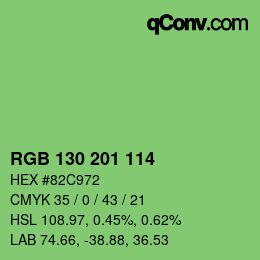 Color code: RGB 130 201 114 | qconv.com