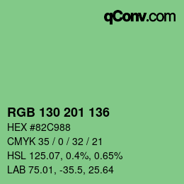 Color code: RGB 130 201 136 | qconv.com