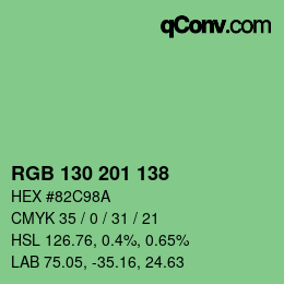 Color code: RGB 130 201 138 | qconv.com