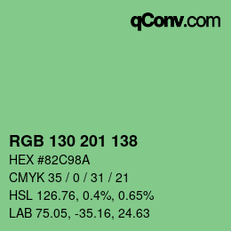 Color code: RGB 130 201 138 | qconv.com