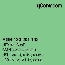 Color code: RGB 130 201 142 | qconv.com