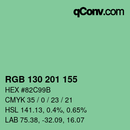 Color code: RGB 130 201 155 | qconv.com