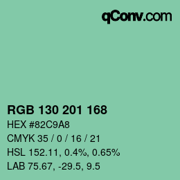 Color code: RGB 130 201 168 | qconv.com