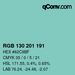 カラーコード: RGB 130 201 191 | qconv.com