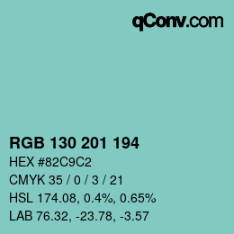 Color code: RGB 130 201 194 | qconv.com
