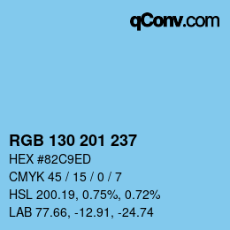 Color code: RGB 130 201 237 | qconv.com