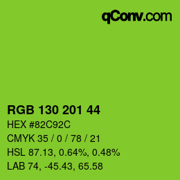 Color code: RGB 130 201 44 | qconv.com